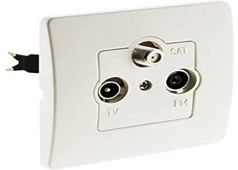 Zenitech - Prise TV Ø9,52mm + Sat + FM - Blanc - Venus