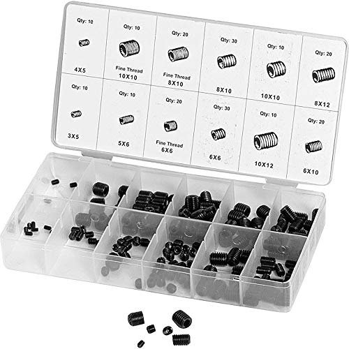 Hi-Q Tools Madenschrauben Set 200-teilig – Metrisch – Innensechskantkopf braun