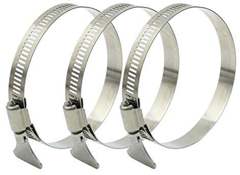 sourcing map 3Uds Coche Ajustable 65-89mm Rango Sinfín Engranaje Manguera Abrazaderas