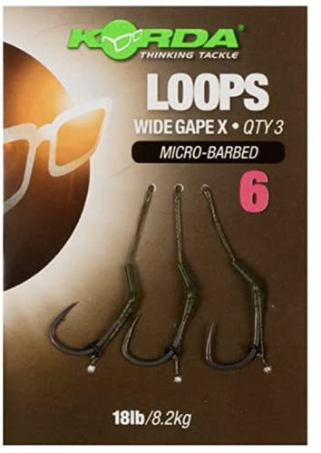 Korda DF Wide Gape X Micro Barbed Loop Rigs: 6