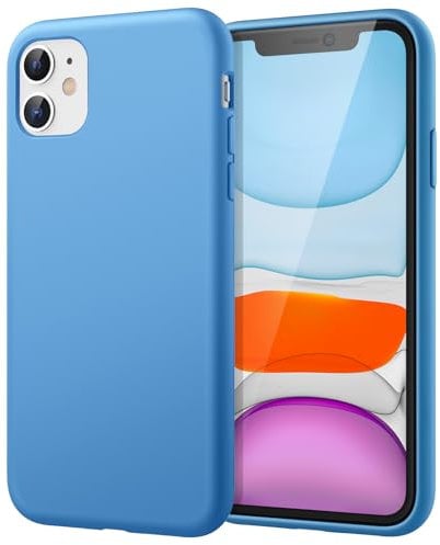 JETech Silicone Case for iPhone 11 (2019) 6.1-Inch, Silky-soft touch Full-Body Protective Case, Shockproof cover with Microfiber Lining (Cornflower)