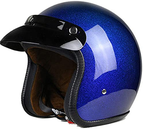 Motorrad Motocross Moto Helm Kunstleder Motorradhelm Retro Vintage Cruiser Chopper Roller Cafe Racer Moto Helm 3/4 Jethelm DOT