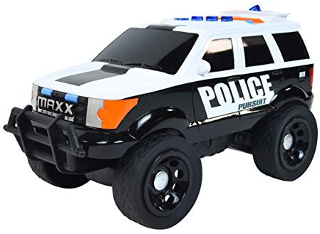 Sunny Days Entertainment Maxx Action 12’’ Large Police Car Toy – Siren Sounds and Bright Lights | Motorized Drive and Soft Grip Tires | Rescue SUV Patrol Vehicle for Kids 3-8