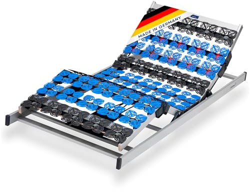 CubeSleep 7-Zonen Tellerfeder-Lattenrost Cloud 140x200 cm | Kopf- und Fußteil elektrisch verstellbar | Made In Germany | GS Zertifiziert – geprüfte Sicherheit | fertig montiert