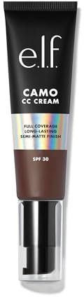 e.l.f. Camo CC Cream, Farbkorrigierende Foundation Mit Mittlerer Bis Voller Deckkraft Und LSF 30, Vegan & Tierversuchsfrei, Rich 640 W, 30 g