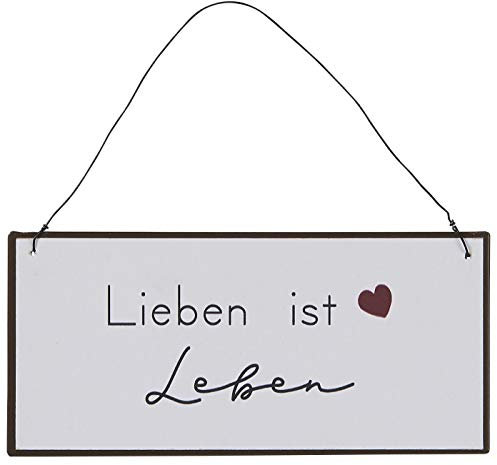 IB Laursen Schild Blechschild Metallschild Lieben ist Leben Anhänger Wandschild