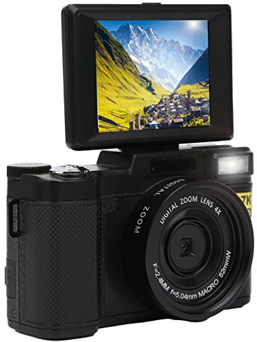 Digitale Videokamera, WiFi Vlogging Kamera,3 Zoll 180 Grad Flip LCD Bildschirm/FHD 2.7K 30MP Camcorder,für Kinder/Jugendliche/Studenten/Anfänger/ältere Menschen