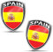 Biomar Labs® 2 x Aufkleber 3D Gel Silikon Abzeichen Stickers Auto Motorrad Fahrrad Fenster Tür PC Handy Tablet Laptop Spanien Spain Spanische Spanish Flagge Fahne Flag F 153