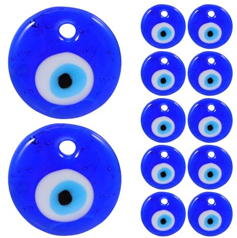 PRETYZOOM 12 STK. Blaues Auge Basteln Perlen Glas Nazar Boncuk Perlen Schmuckperlen 3cm Türkischer Glücksbringer Spacer Perlen Beads Evil Eye Böse Auge Anhänger Charm für Schmuckherstellung