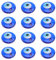 PRETYZOOM 12 STK. Blaues Auge Basteln Perlen Glas Nazar Boncuk Perlen Schmuckperlen 3cm Türkischer Glücksbringer Spacer Perlen Beads Evil Eye Böse Auge Anhänger Charm für Schmuckherstellung