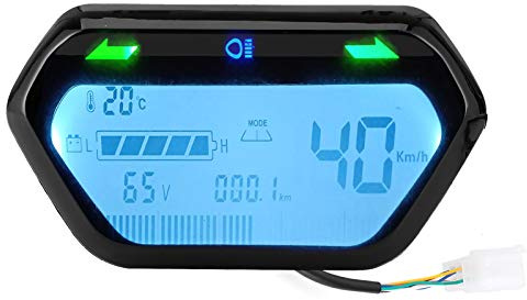 Tachometer, 48V/60V Tachometer Kilometerzähler Drehzahlmesser Digitales LCD-Display Universal für Elektro-Motorrad