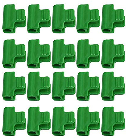 DACONGMING Befestigung von 20-teiliger Folie, gebogen, Gewächshaus, Klemmfolie, Crimp-Ellbogenfolie, Gewächshaus, Terrasse, Rasen und Garten Kletterrosen Halterung (Green, One Size)