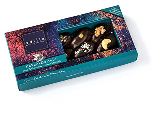 Bio Kakao Datteln Pralinen - Ohne Zusatz von Zucker & Ohne Palmöl - Vegan - Gluten- und laktosefrei I Ohne Konservierungsstoffe | Handgefertigt | Made in Germany | Perfekte Geschenkidee