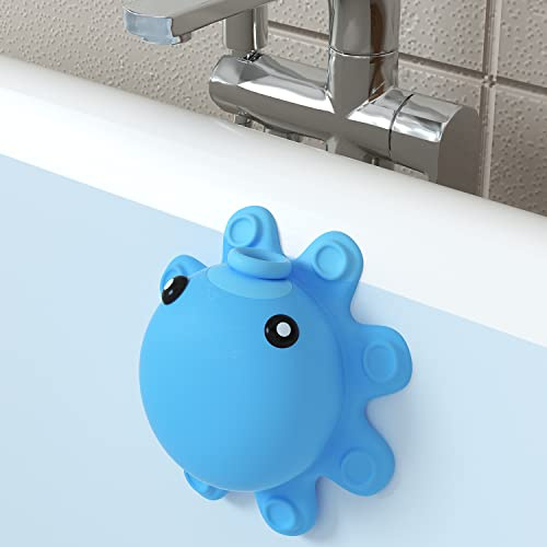 Badewannen-Überlauf-Abdeckung für Badewanne – Silikon-Überlauf-Abdeckung, Badewannen-Überlaufabdeckung, Badezimmer-Spa-Zubehör, fügt Zoll Wasser für tieferes und wärmeres Bad, Blau
