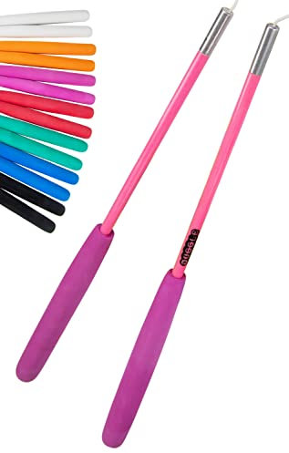 Juggle Dream SuperGlass Diabolo Handstäbe aus Fiberglasrohr und Diaboloschnur - mit Eva-Schaumgriff - in Profi-Qualität Jongliergeräte (Rosa)