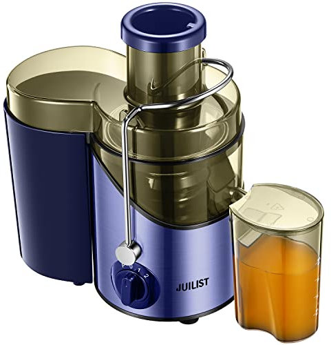 Juilist Extracteur de jus pour fruits et légumes, grande ouverture de 65 mm, centrifuge avec 3 vitesses, facile à nettoyer, acier inoxydable, sans BPA, 400 W