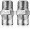 Doppelnippel 1/2 Zoll 2 Stück Edelstahl Duschschlauch Verbinder Verlängerung Adapter Nippelmuffe Fitting Nippel für Badezimmer
