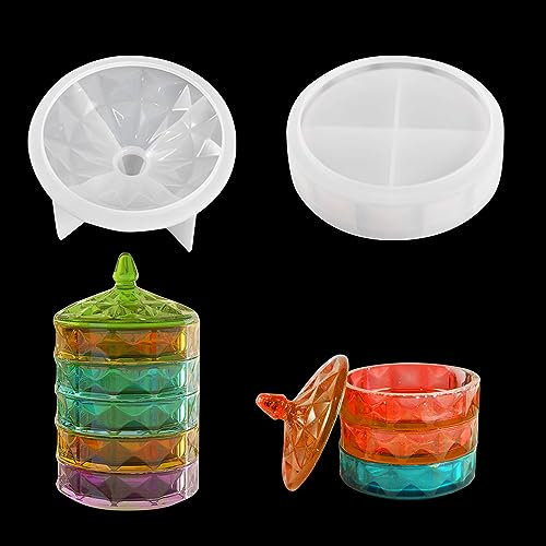 Zayookey Schachtel Epoxidharz Formen mit Deckel Silikonform Gießform Box Resin Epoxy Mold für DIY Aufbewahrungsboxen Schmuckbox Kerzen Seifen Halter
