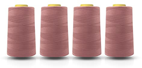 Overlock-Nähmaschine, Polyester-Faden, 45000 Meter, Weiß, Schwarz, Naturblau, Rot, Grau (Altrosa)