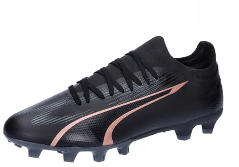 PUMA Unisex Ultra Match FG/AG Soccer Shoe, Black-Copper Rose, 42.5 EU