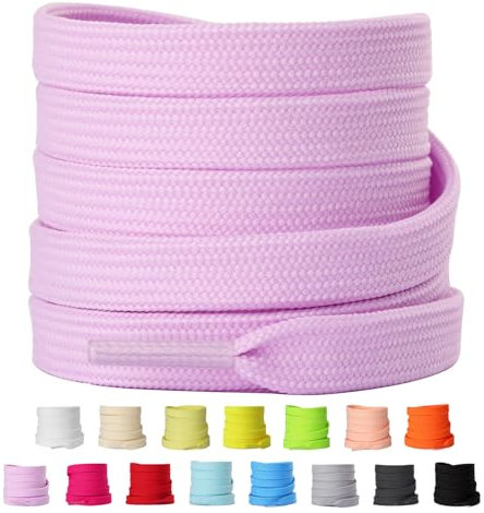 Olukssck 2 Paia Lacci Scarpe Piatti, Largi 8 mm Stringhe Scarpe per Scarpe da Ginnastica, Scarpe Sportive e Scarpe da Corsa, Viola, 90cm