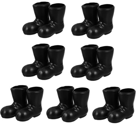 KOMBIUDA 7 Paare Weihnachtsdekorationen Kinderspielzeug Mini-Spielzeug Weihnachtszwerg-Accessoire spielende Hausverzierung Gnom, der Vorräte herstellt Weihnachtsmann Stiefel Spielzeug Schuh