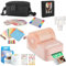 HP Sprocket Panorama Tragbarer Sofort-Farbetiketten- und Fotodrucker (Rosa), Geschenkpaket mit Etui, Zink-Rolle, Fotoalbum, Markern, Aufklebern und Rahmen