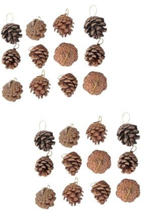 Cabilock 24stücke Weihnachtsanhänger Aus Natürlichen Tannenzapfen Hängende Dekoration Für Weihnachtsbaum Und Tür Für Festliche Raumgestaltung Und Cafés