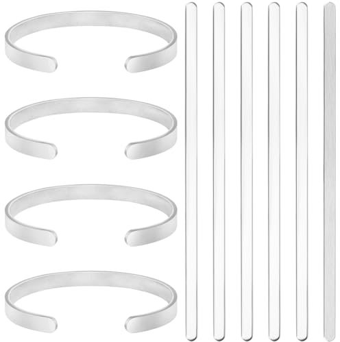 Beebeecraft 6 Stück Armreif Rohling Streifen 304 Edelstahl 160 Mm Armbandrohlinge Für Die Schmuckherstellung Halsketten Und Armbandherstellung