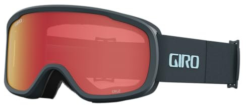 Giro Cruz Skibrille - Snowboardbrille für Herren, Damen und Jugend - Dark Shark Streaker Strap mit Amber Scarlet Lens
