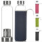 Dimono® Trinkflasche Glasflasche Wasserflasche mit Filter für Tee & Früchte; Flasche aus bruchsicheren Borosilikat-Glas; Hitzbeständig, BPA-Frei & Geruchs-& Geschmacksneutral : 600ml (Blau)