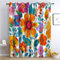 Vorhang Blickdicht Thermovorhang Mexikanischer Stil Blumen Muster Gardinen Wohnzimmer Vorhänge Kinderzimmer Geräuschreduzierung Dekoration für Schlafzimmer Wohnzimmer Küche Fenster Bunt 215 x 110 cm