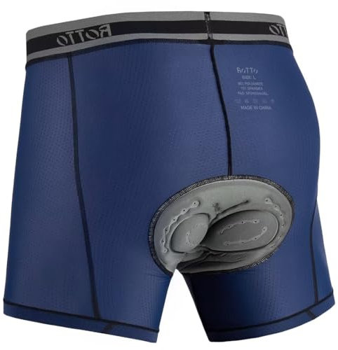 ROTTO Hombres Ropa Interior per Ciclismo Calzoncillos Acolchados 3D Forro MTB Pantalones Cortos Transpirable y de Secado Rápido