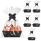 WPPQWP 5 Stück Präsentkorb Leer, Geschenkkorb Pappe mit Griffen, Korb für Geschenke mit Zugschleifen und Geschenkfolie Transparent, Geschenkkorb Leer für Weihnachten Geburtstage Set (Schwarz)