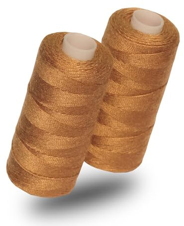 Lialina Filo di jeans color oro arancione per macchina da cucire [2 x 150 m] – Oeko-Tex – cuciture come nell'originale – jeans set extra forte n. 36 – filo di jeans per macchina da cucire