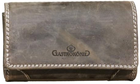 Gastrokönig Kellnertasche, das Original, Garantie lebenslang, Kellnergeldtasche, Kellner-Portemonnaie, Kellnerbörse aus Leder, für Männer und Frauen (Stone)