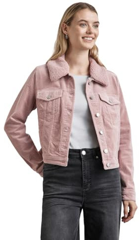 Street One A212327 Veste en Velours côtelé avec col en Peluche, Dusty Petal Rose, 48 Femmes