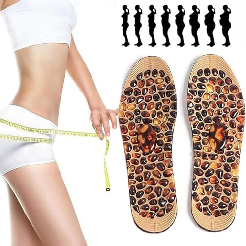 WDCAYQHZ Massage Magnetische Einlegesohle zum Abnehmen, Kopfsteinpflaste Akupressur Einlegesohlen, Orthopädische Sohlen Insoles, Reflexzone, Magnettherapie, Füße Schmerzlinderung(1 Pair,S(35-40))