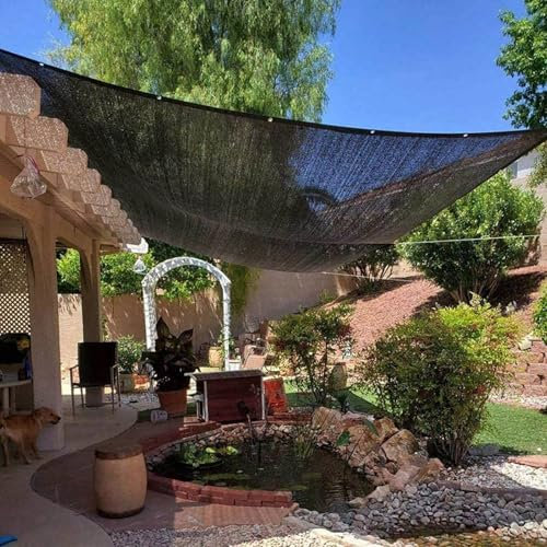 AuMarndi Filet Protection Solaire Voile d' ombrage Rectangulaire Voile Ombrage 5x5 Bache pour Pergola avec Oeillets Toile Ombrage Extérieur 5x5 Toile Pergola 4x3,black-5x8m