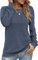 Damen Pullover Lässig Langarmshirt Elegant Herbst Winter Rundhals Sweatshirt Langarm Shirts Loose Plissee Oberteile Blau L