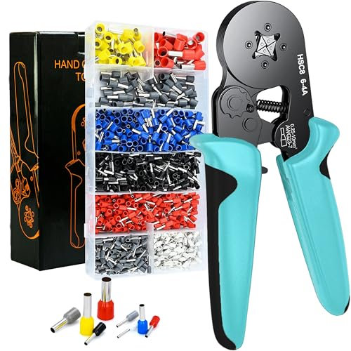 ZETAPEX Crimpadora de terminales electricos con Prensa para Punteras y Terminales de Cables – Herramientas Profesionales - Juego Completo de Terminales Eléctricos Incluidos – Kit Electricista