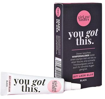 GirlGotLashes You Got This DIY Lash Glue Black – Sicher & Flexibel – Extra starker Halt für DIY-Wimpernextensions – Latexfrei & Hautfreundlich