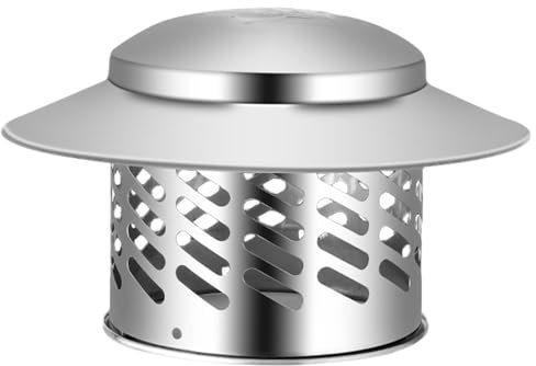 Regenhaube Aus Edelstahl 304, Kaminhaube Runder Regenhut Schornsteinabdeckung Ø 80 Mm/100 Mm/160 Mm/200 Mm Metall Wickelfalzrohr Ablufthaube Abluftrohr Dachhaube Regenhaube Für Schornsteinen