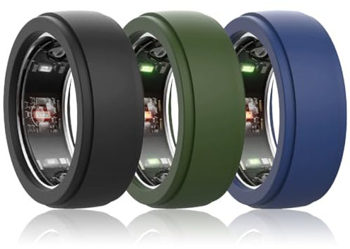 IKOPFLN 3 Stück Ring Protector kompatibel mit 0ura Ring Gen 4/0ura Ring Gen 3,Anti-Sturz Silikon Ringschutz Hülle(Größe M für 10-13，Schwarz*x1+Dunkelgrün*x1+Dunkelblau*x1)