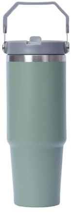 hzhymbd tasse à température constante grande capacité sporable kettle voiture de café en acier inoxydable paille-couleur matcha-30 oz