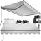 tectake®, tenda da sole per esterno a bracci estensibili, avvolgibile, manovella, impermeabile, protezione UV, tessuto poliestere, struttura alluminio, balcone, terrazzo - 250 x 200 cm Grigio Chiaro