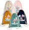 wolga-kreativ Turnbeutel Mädchen mit Namen – Tiermotive mit Luftballon: Katze, Panda, Koala, Kuh, Seelöwe & Nilpferd – Sportbeutel Kindertasche Mädchen – Stoffturnbeutel Kinder personalisiert