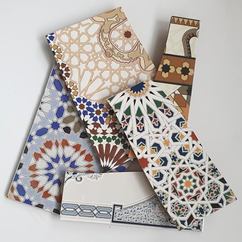 2 Kg extra große Fliesen Scherben mit bunten Designs - Basteln DiY Mosaik