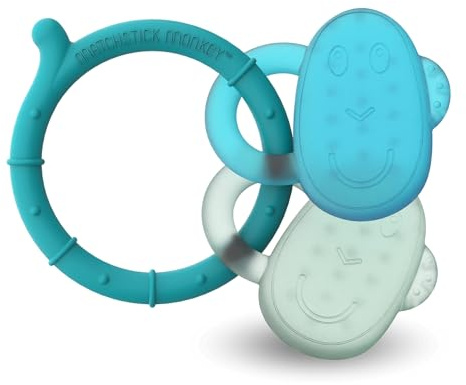 Matchstick Monkey Cooling Teether - Blue & Mint Green