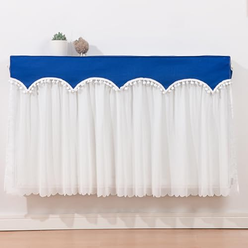 Lace Modern Radiator Covers, Dustproof Heater Protector with Soft Polyester Fabric, Radiator Dust Cover for Home Decoration, 11 Sizes and 6 Colors(Blue,200cm/79in)